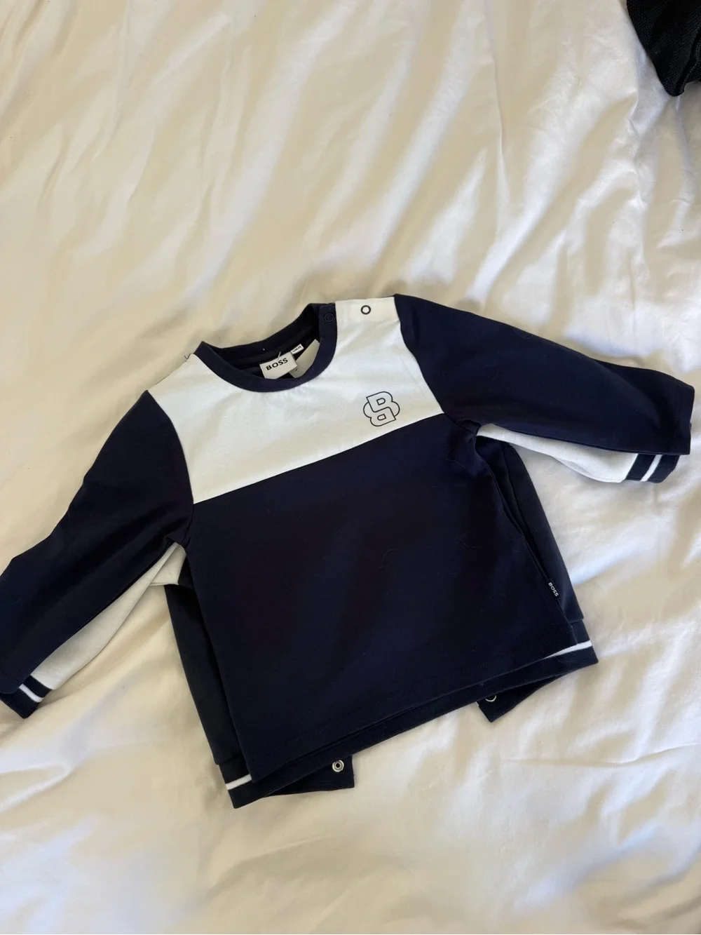 Boss Navy and White Kids 3-Piece Varsity Set